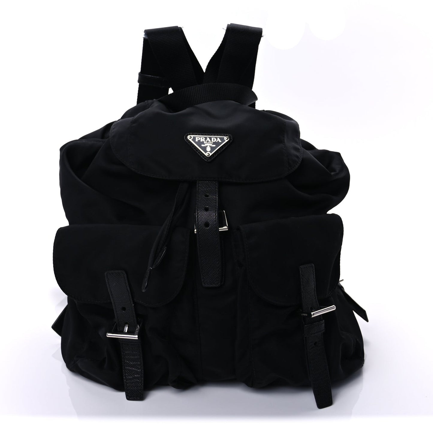 Tessuto Nylon Saffiano Vela Medium Backpack  Black