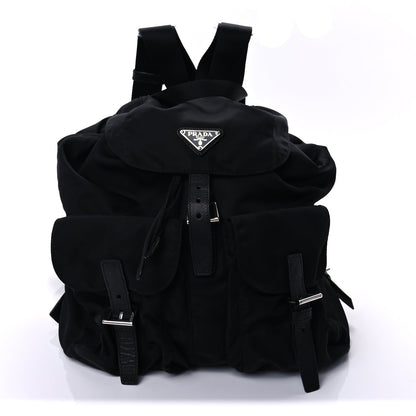 Prada Tessuto Nylon Saffiano Vela Medium Backpack  Black 1 of 7