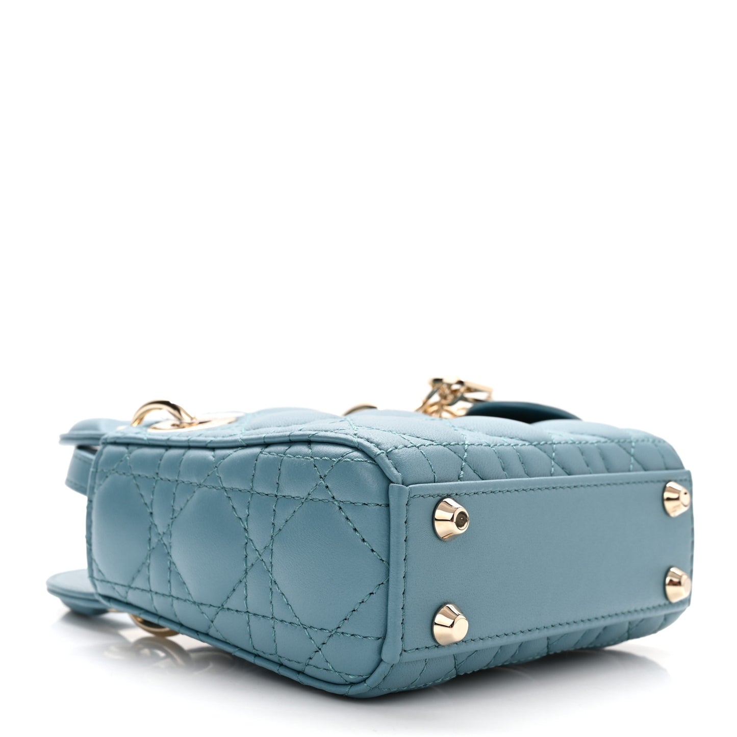Lambskin Cannage Micro Lady Dior Cloud Blue