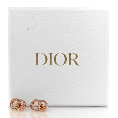 Christian Dior Crystal Petit CD Stud Earrings Rose Gold 5 of 5