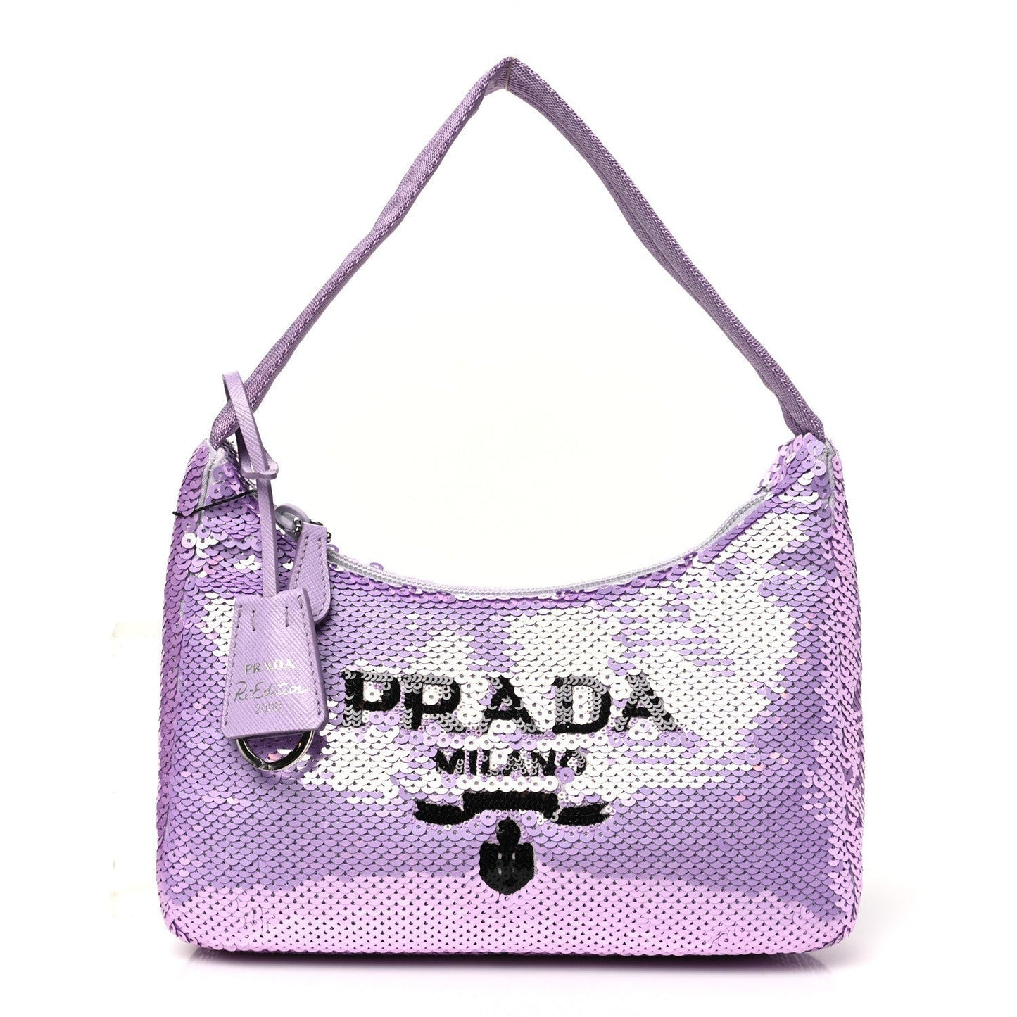 Paillettes Sequin Mini Re-Edition 2000 Bag Lilium Black