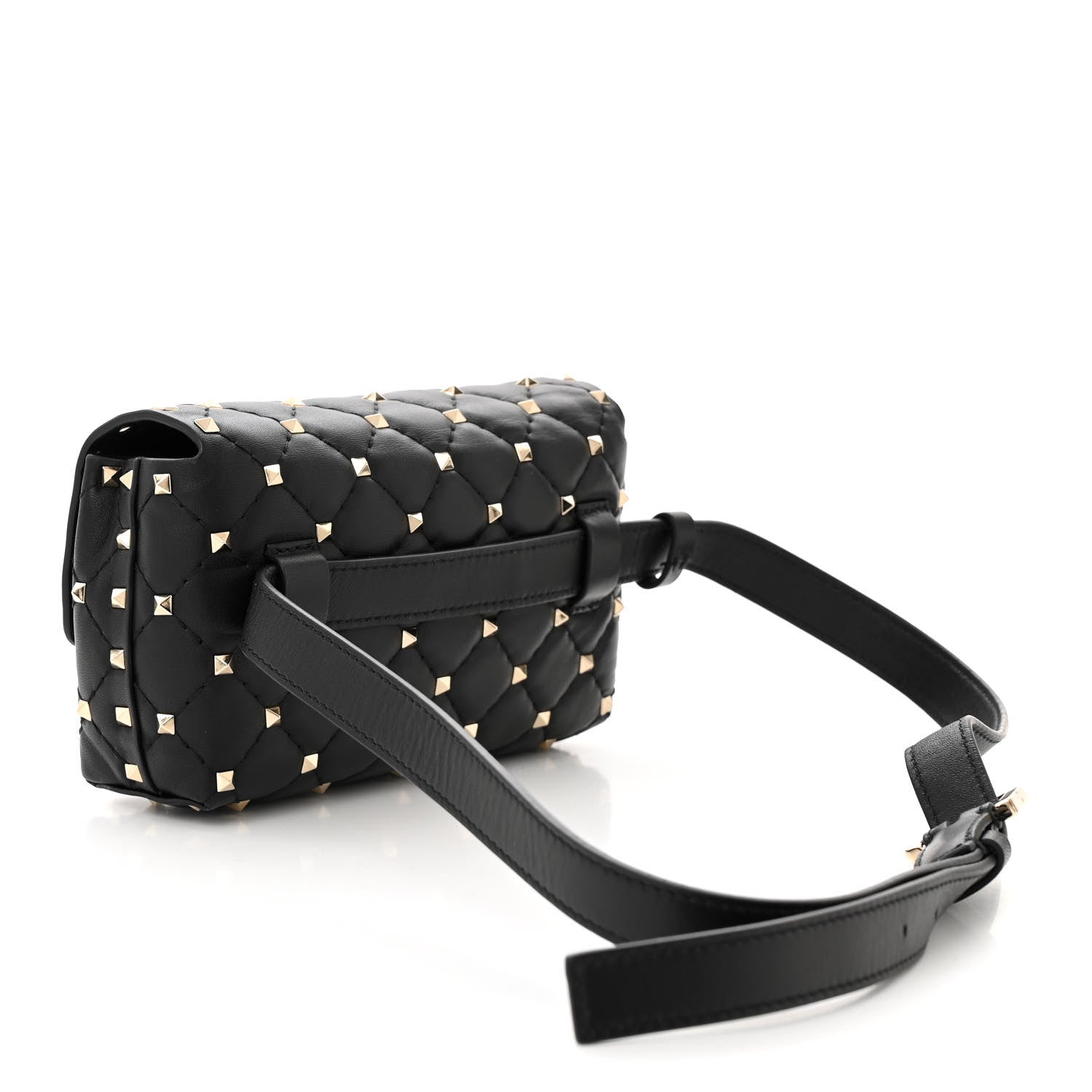 Valentino Garavani Lambskin Rockstud Spike Belt Bag 85 Black 3 of 10
