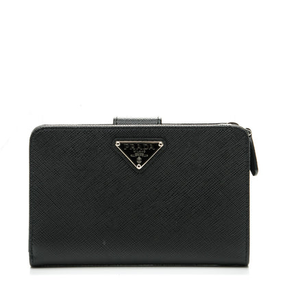 Prada Saffiano Compact Wallet Nero Black 1 of 7