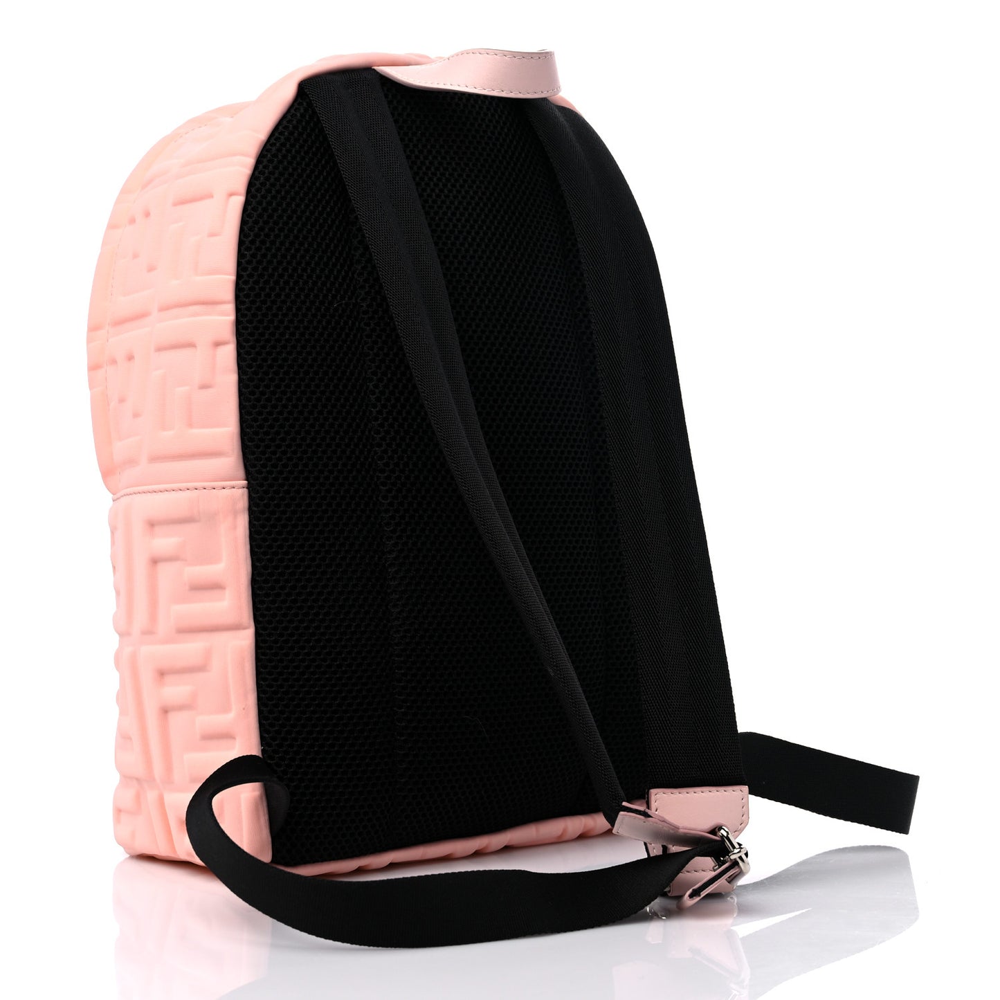 Econyl Nylon Lycra Vitello Seta FF Embossed Kids Backpack Pink