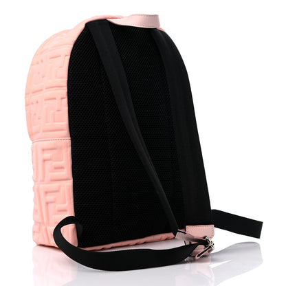 Fendi Econyl Nylon Lycra Vitello Seta FF Embossed Kids Backpack Pink 3 of 13