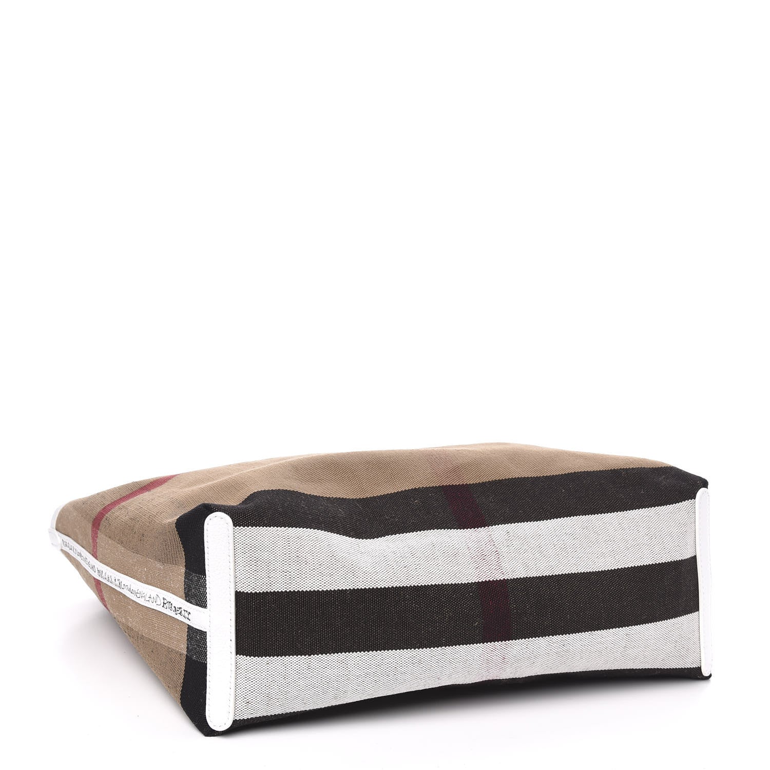 Burberry Coated Canvas Mega Check Medium Doodle Tote White 7 of 12