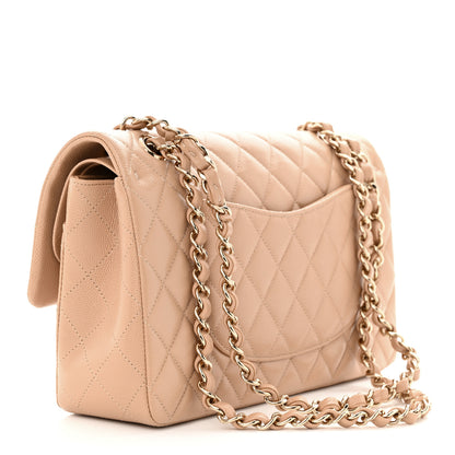 Chanel Caviar Quilted Medium Double Flap Beige 3 of 11