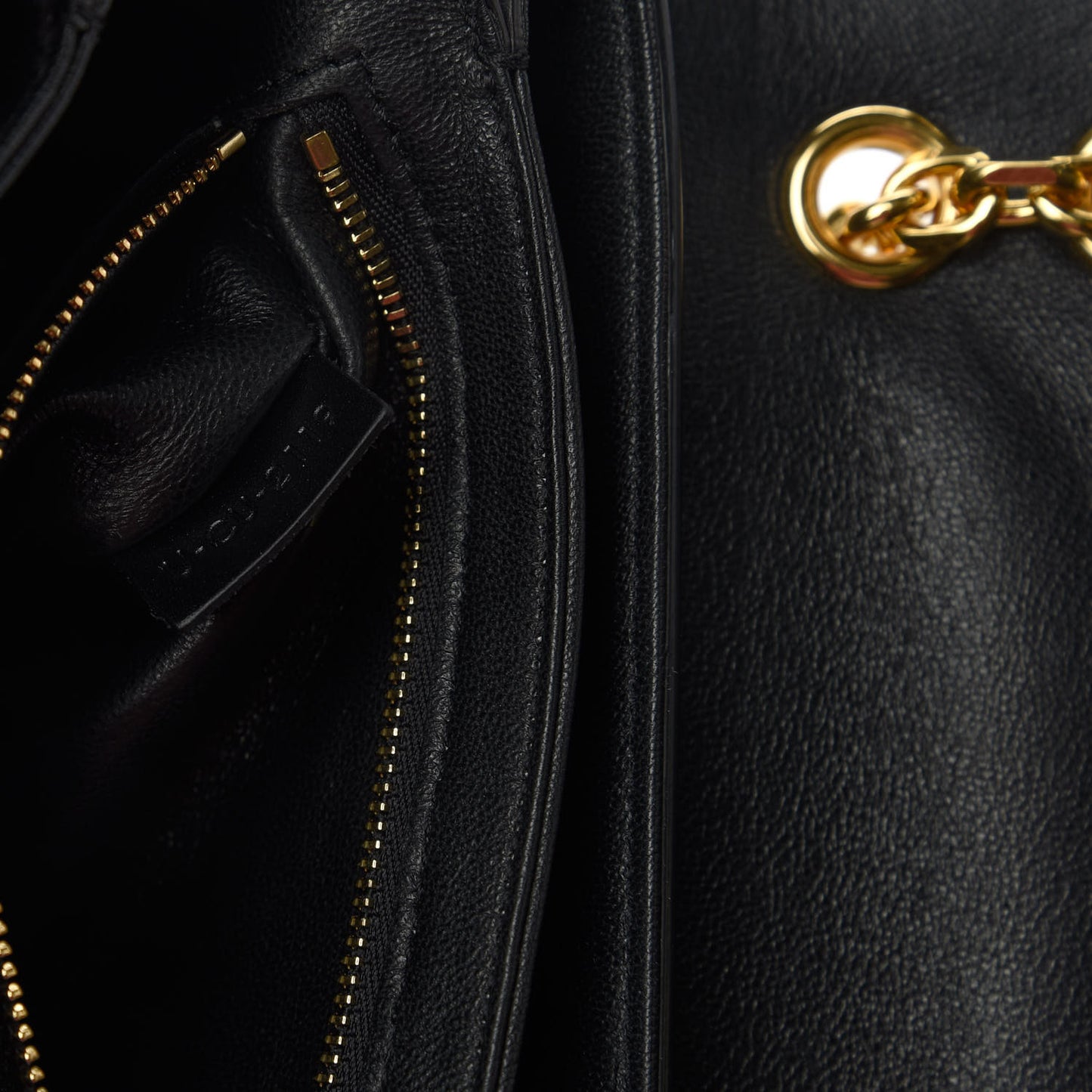 Shiny Calfskin Medium C Bag Black