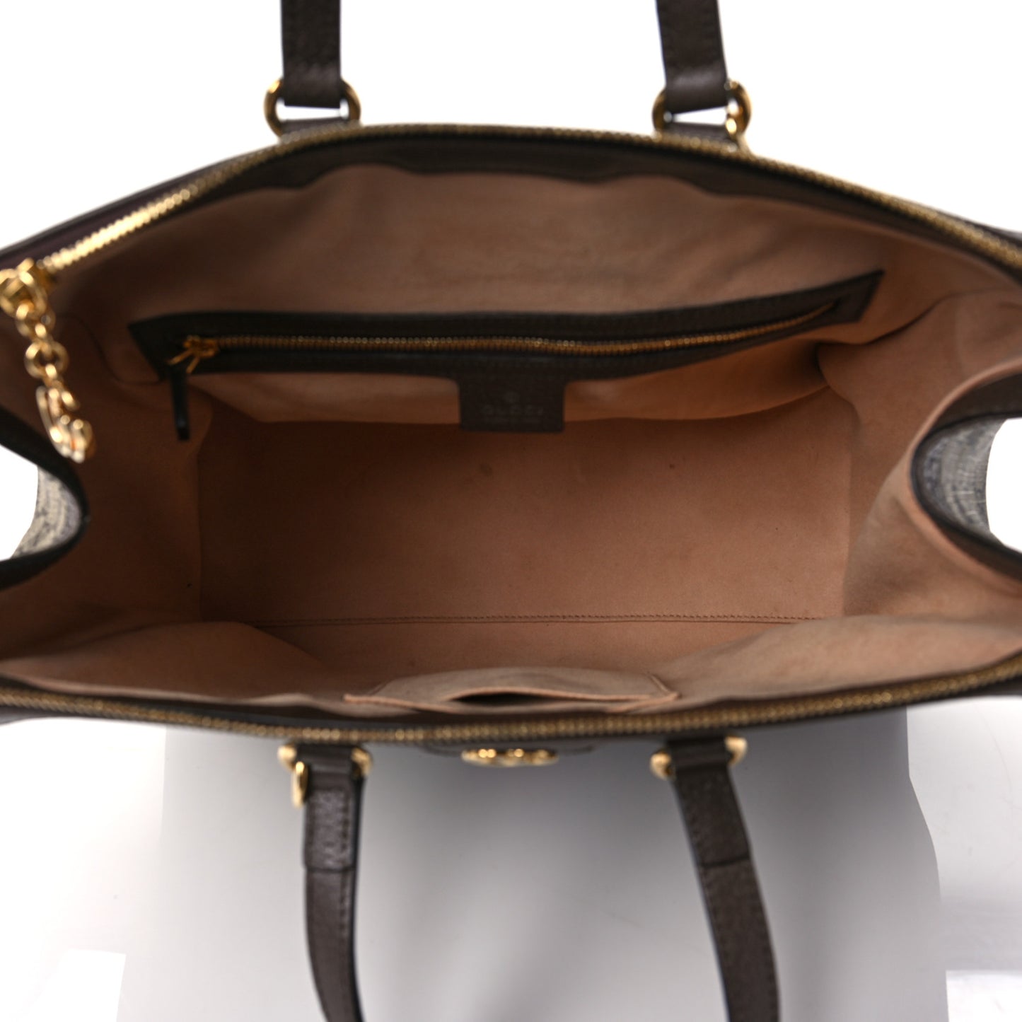 GG Supreme Monogram Web Medium Ophidia Tote Bag Brown