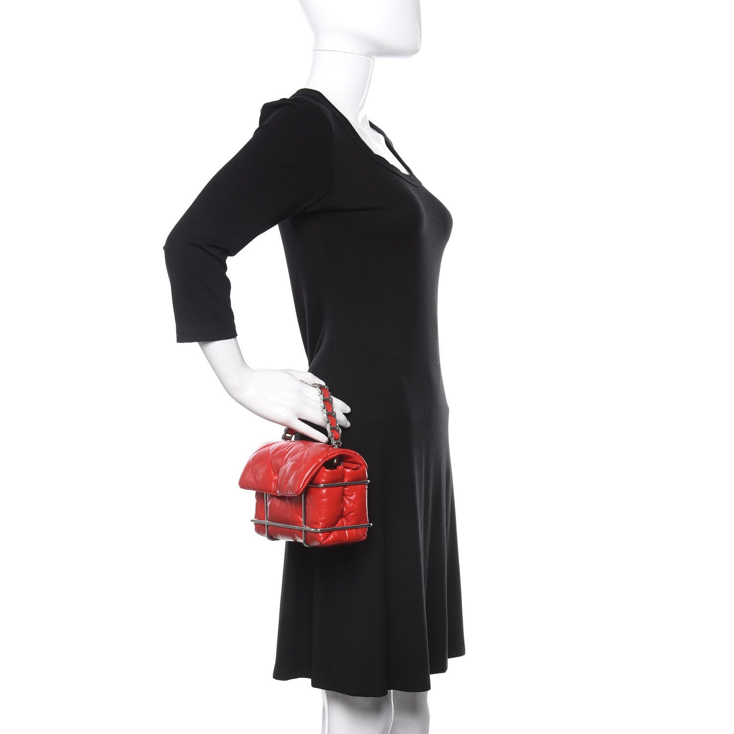 Alexander Wang Calfskin Quilted Halo Xbody Bag Red 3 of 18