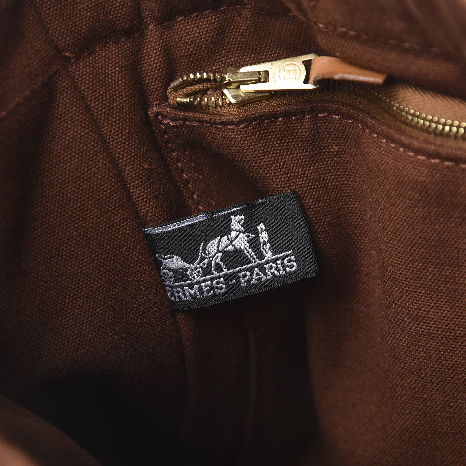 Hermes Canvas Tout Fourre PM Brown 6 of 9