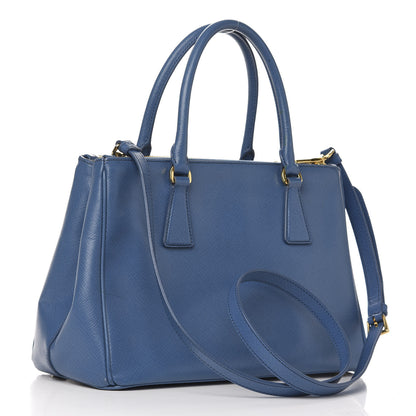 Prada Saffiano Small Galleria Double Zip Tote Bluette 4 of 17