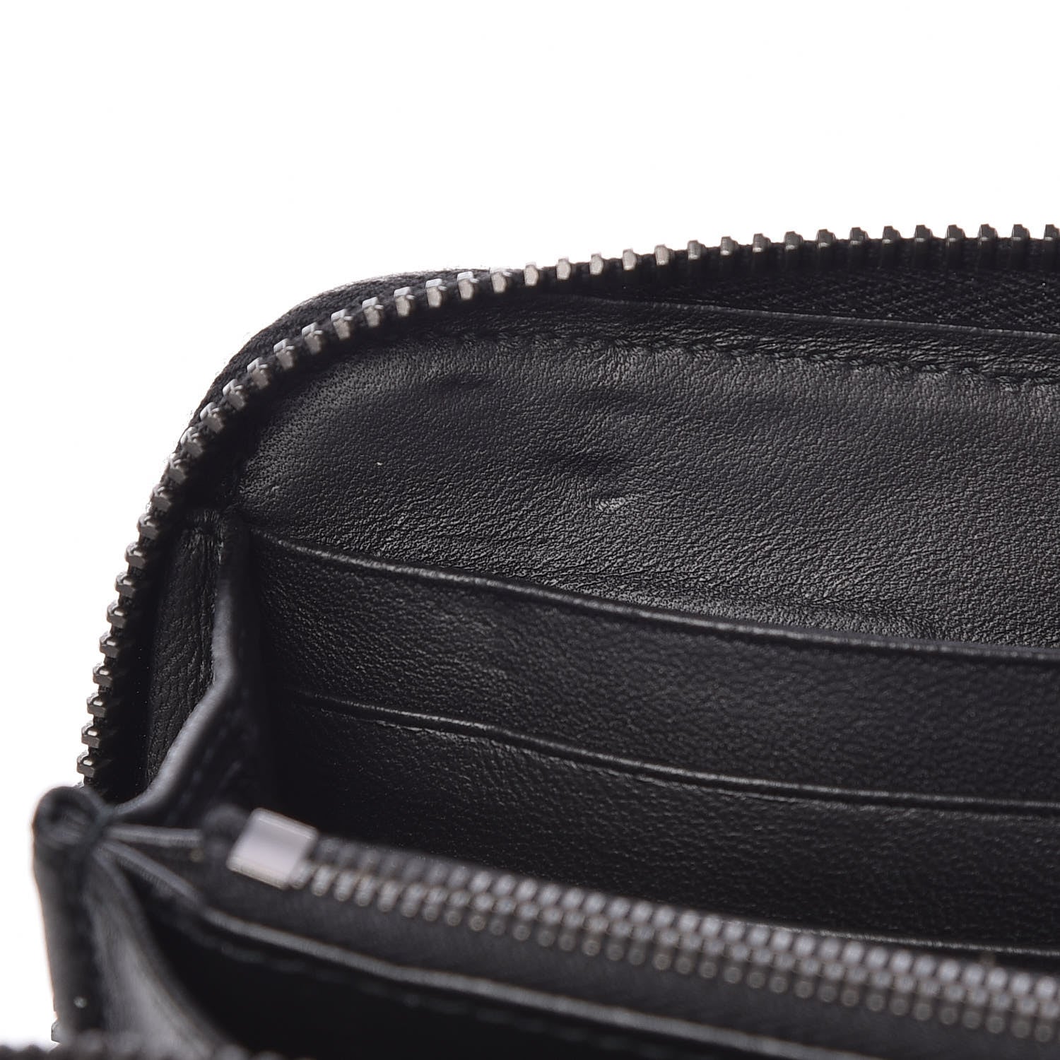 Bottega Veneta Nappa Intrecciato Gradient Spotted Zip Around Wallet Black Gray 9 of 13