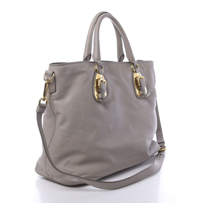 Prada Soft Calf Shopping Tote Argilla 3 of 11