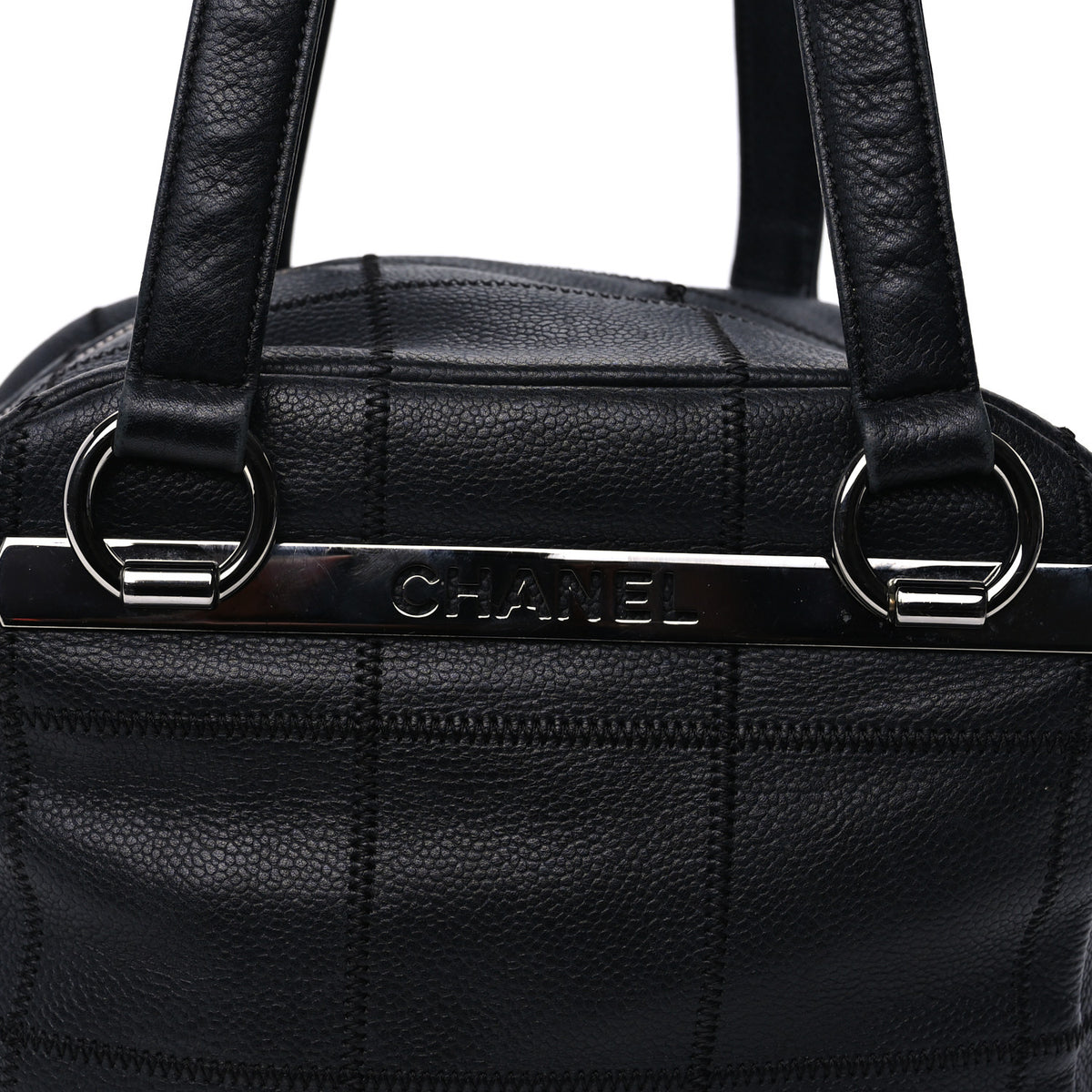 Chanel Caviar Square Stitched Bowler Black 6 of 8