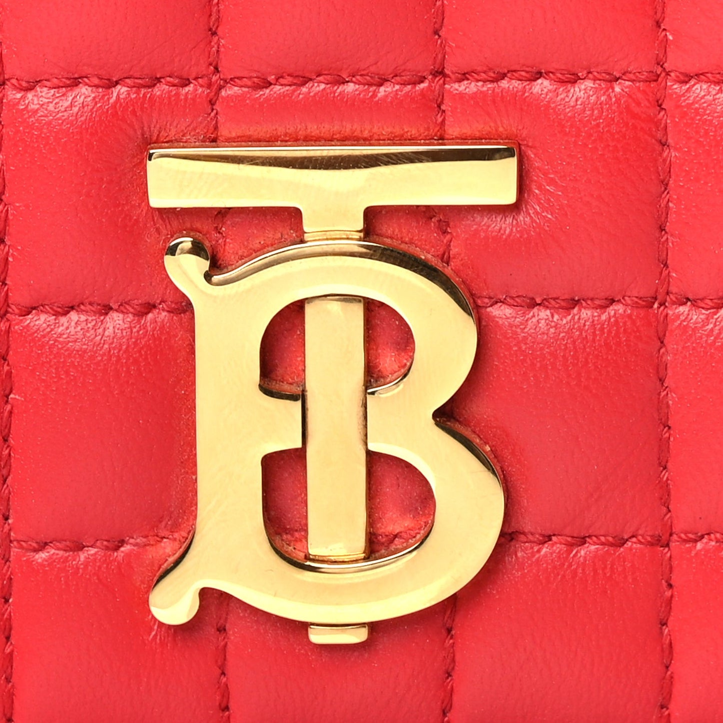 Lambskin Quilted Lola Chain Wallet  Bright Red