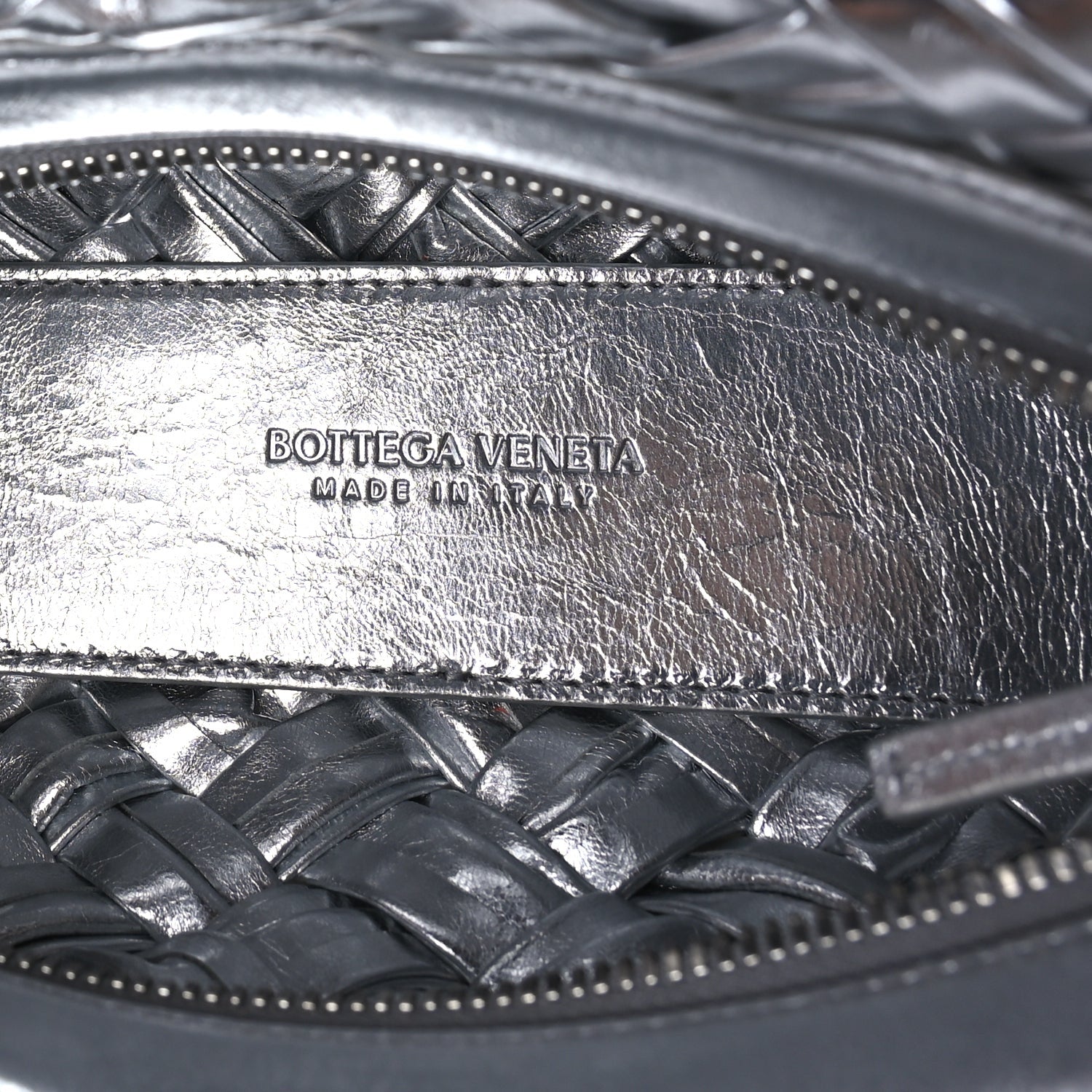 Bottega Veneta Calfskin Intrecciato Kalimero Cha-Cha Clutch  Silver 4 of 7