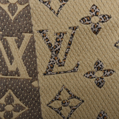 Louis Vuitton Wool Silk Monogram Giant Jungle Logomania Shine Scarf Beige 3 of 4