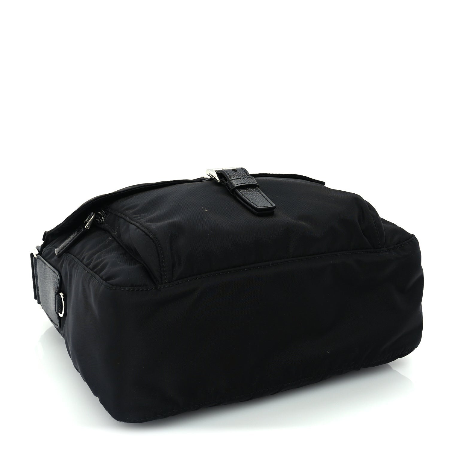 Prada Re-Nylon Vela Saffiano Pocket Single Buckle Messenger Shoulder Bag  Black 3 of 8