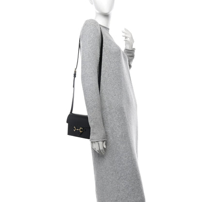Gucci Calfskin Horsebit 1955 Shoulder Bag Black 2 of 7