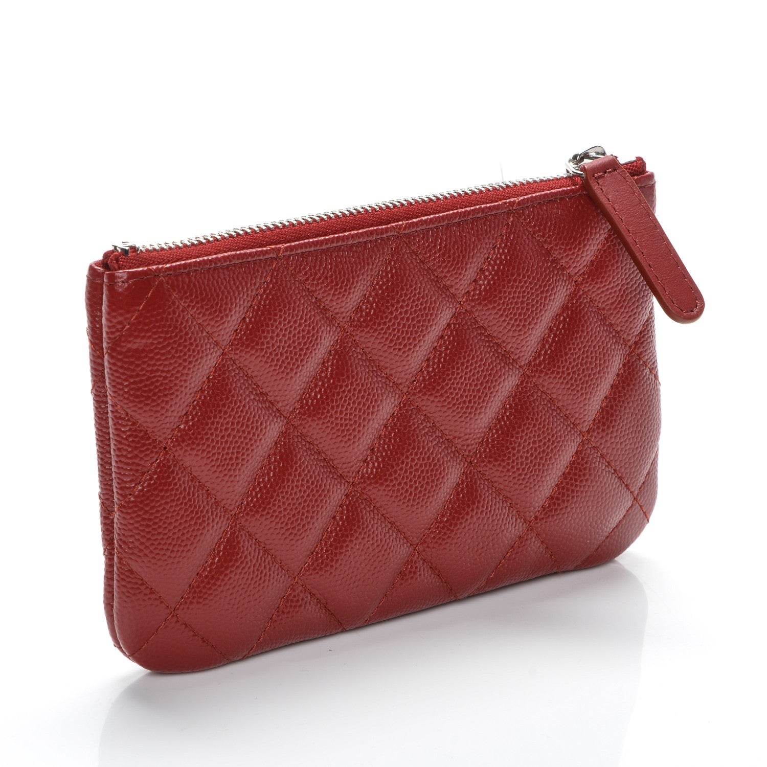 Chanel Caviar Quilted Small Cosmetic Case Dark Red 3 of 7