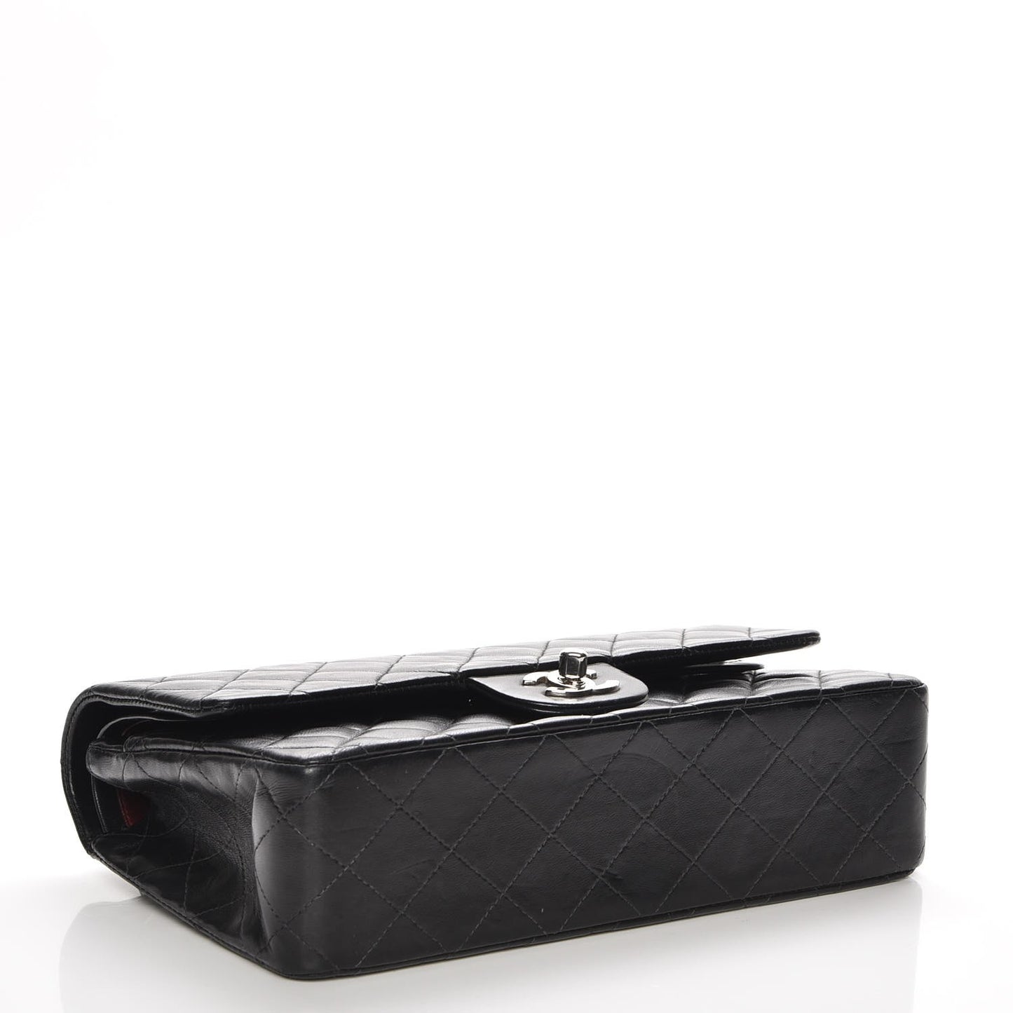 Lambskin Quilted Medium Double Flap Black