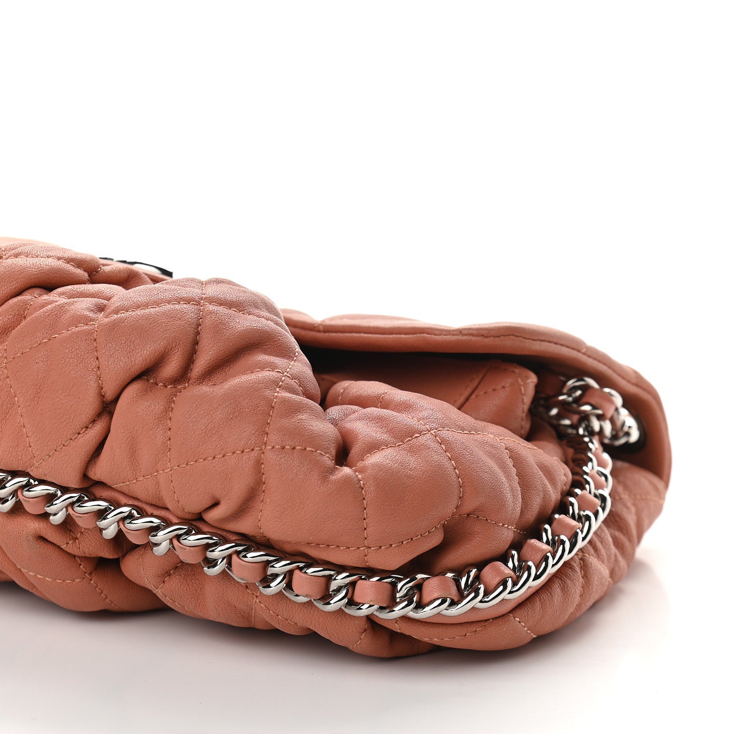 Chanel Washed Lambskin Quilted Medium Chain Around Flap Pink 8 of 8