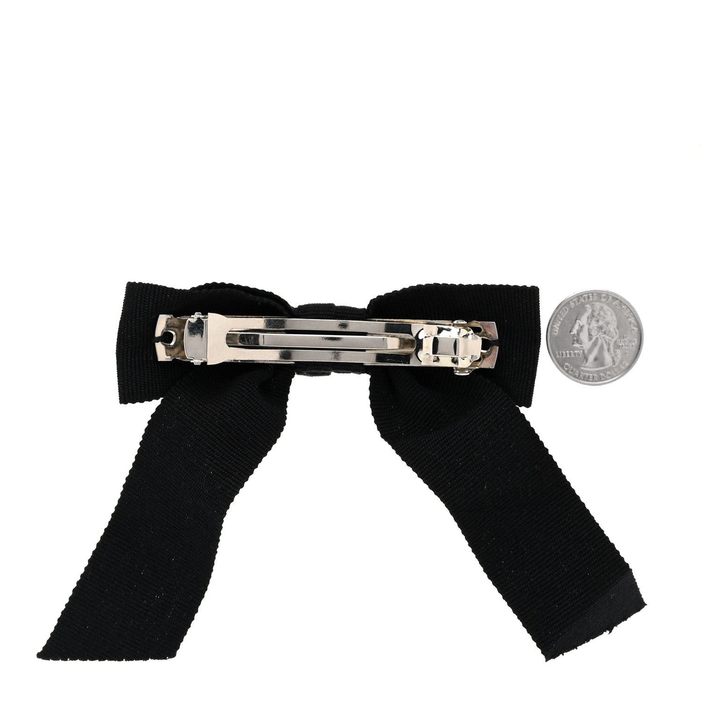 Grosgrain Bow CC Hair Clip Black