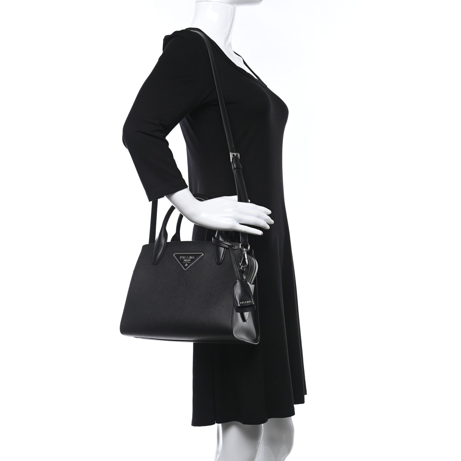 Prada Saffiano Cuir Kristen Black 2 of 10