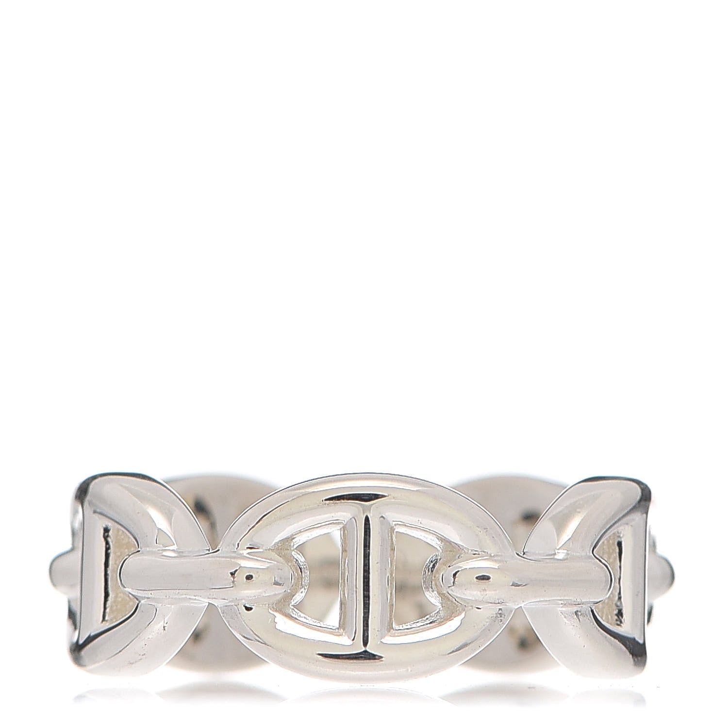 Hermes Sterling Silver PM Chaine d'Ancre Enchainee Band Ring 51 5.75 3 of 7