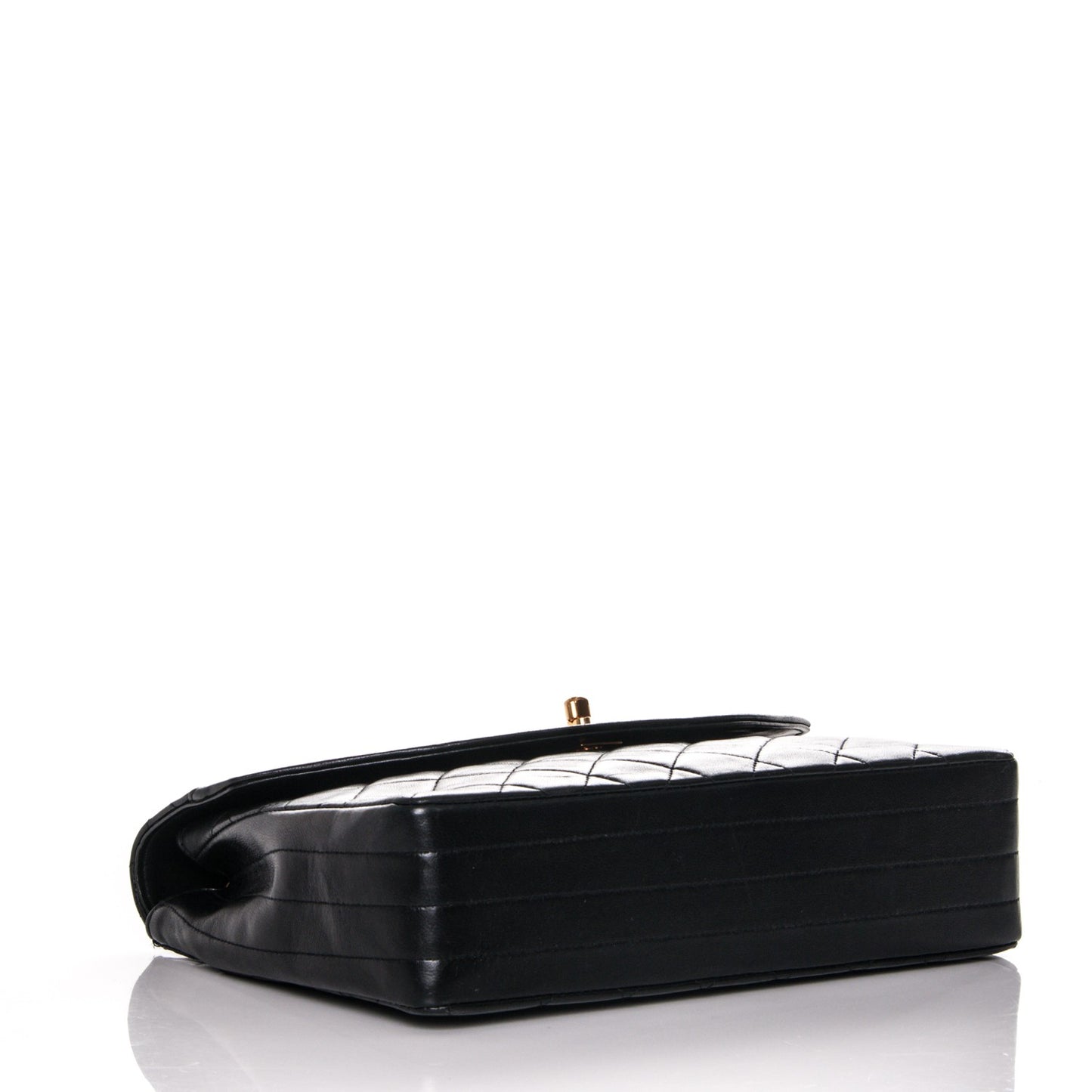 Lambskin Quilted Medium Single Flap Black