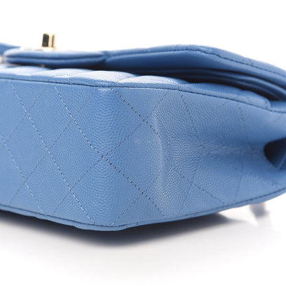 Chanel Caviar Quilted Small Double Flap Blue 10 of 10