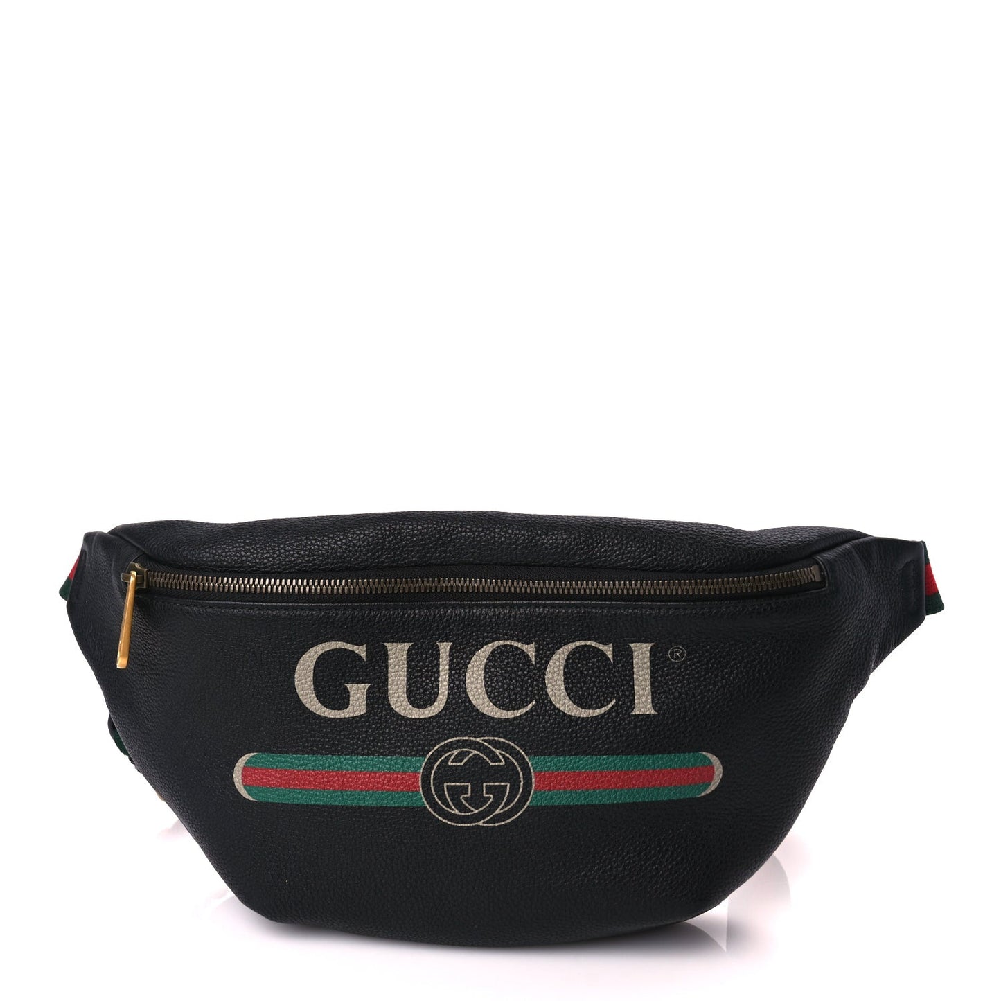 Grained Calfskin Logo Belt Bag Black