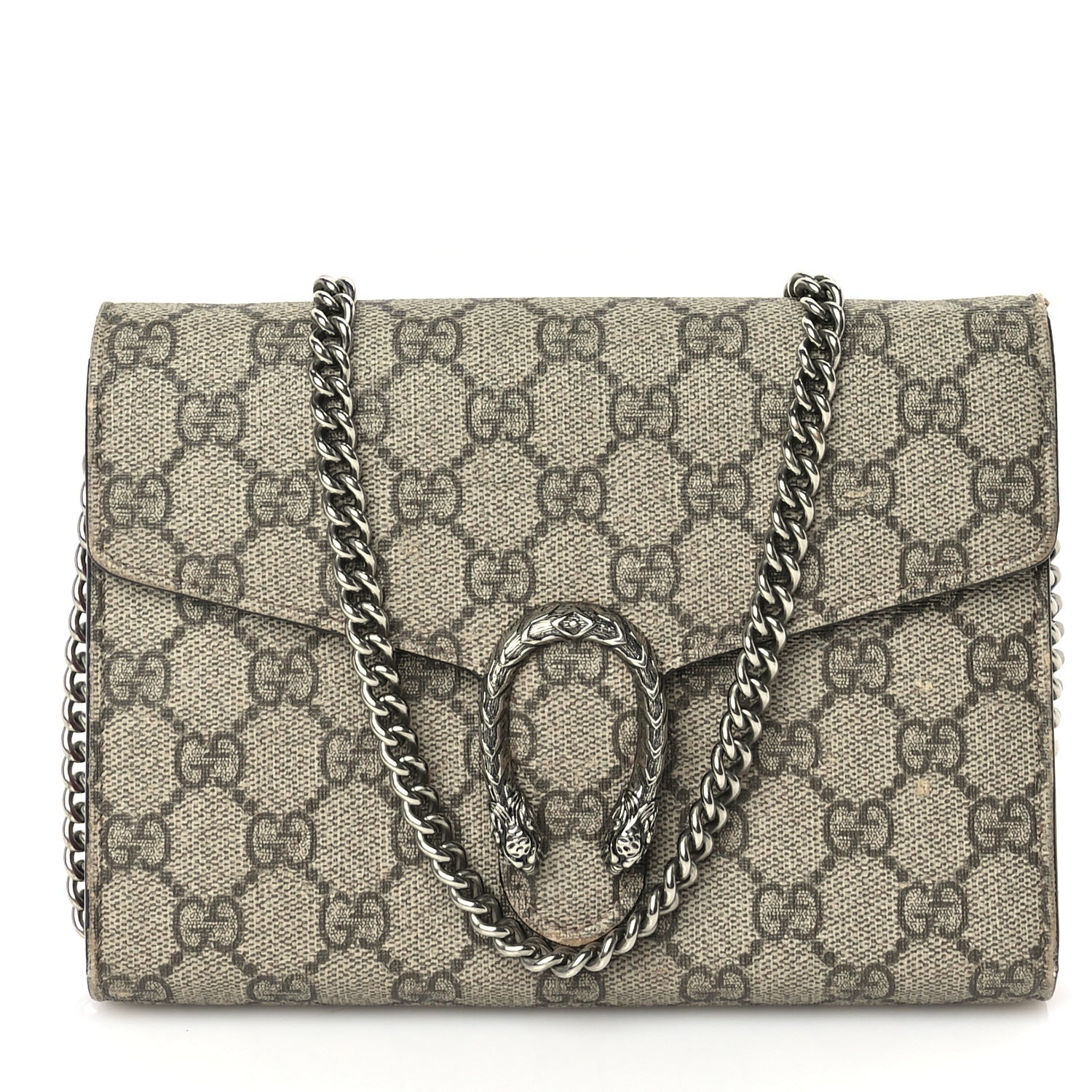 Gucci GG Supreme Monogram Mini Dionysus Chain Wallet Beige Vulcanic Red 1 of 8