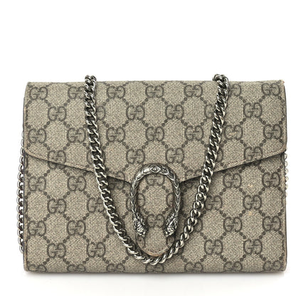 Gucci GG Supreme Monogram Mini Dionysus Chain Wallet Beige Vulcanic Red 1 of 8