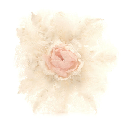 Chanel Lace Camellia Brooch White Rose 1 of 4