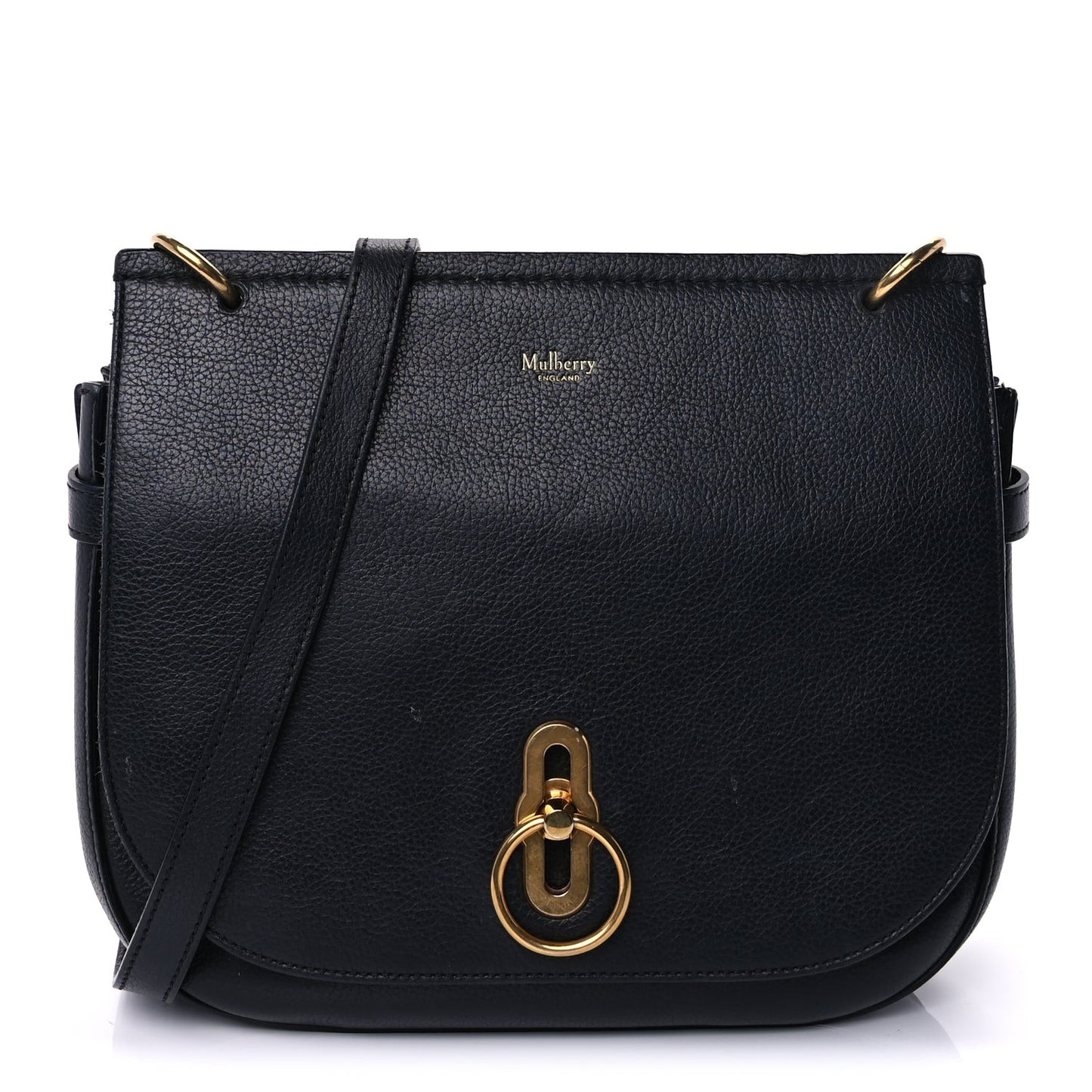 Small Classic Grain Calfskin Small Amberley Satchel  Black
