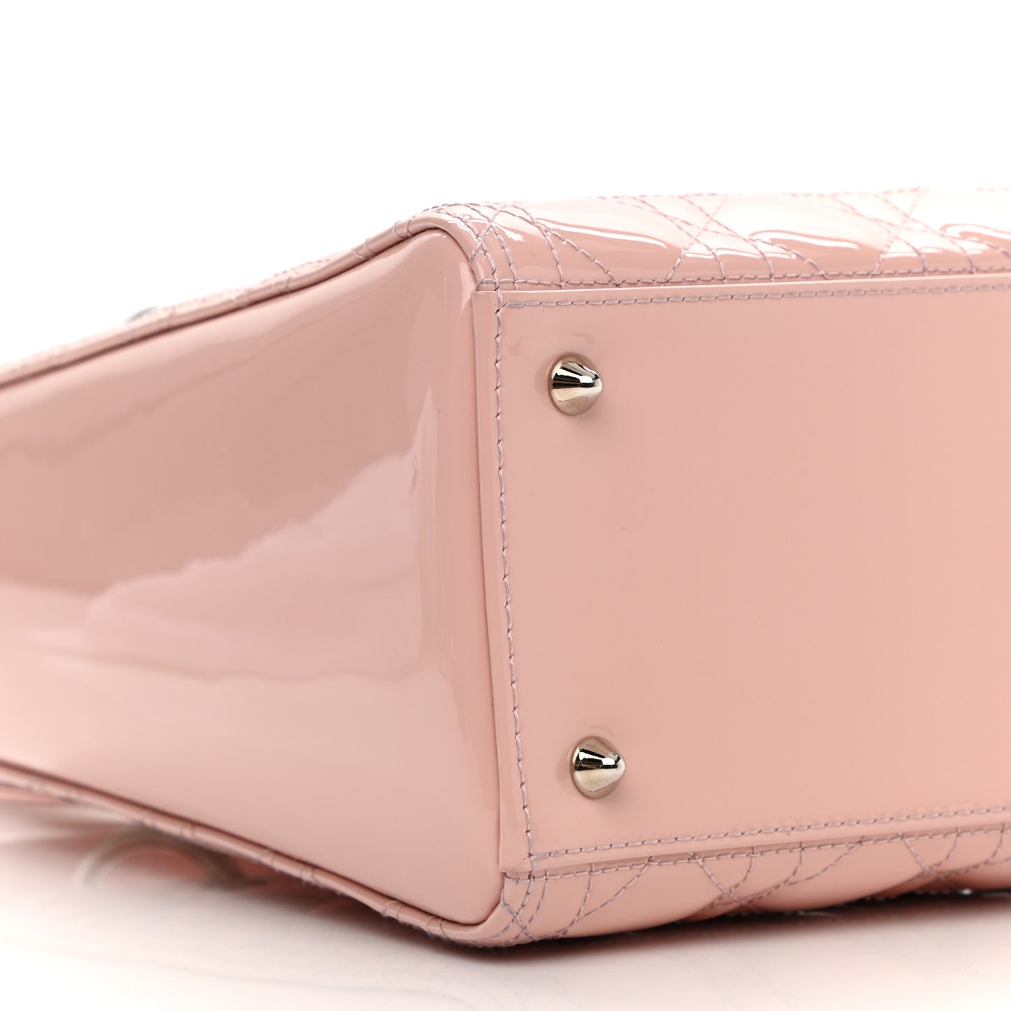 Patent Cannage Medium Lady Dior Rose Clair