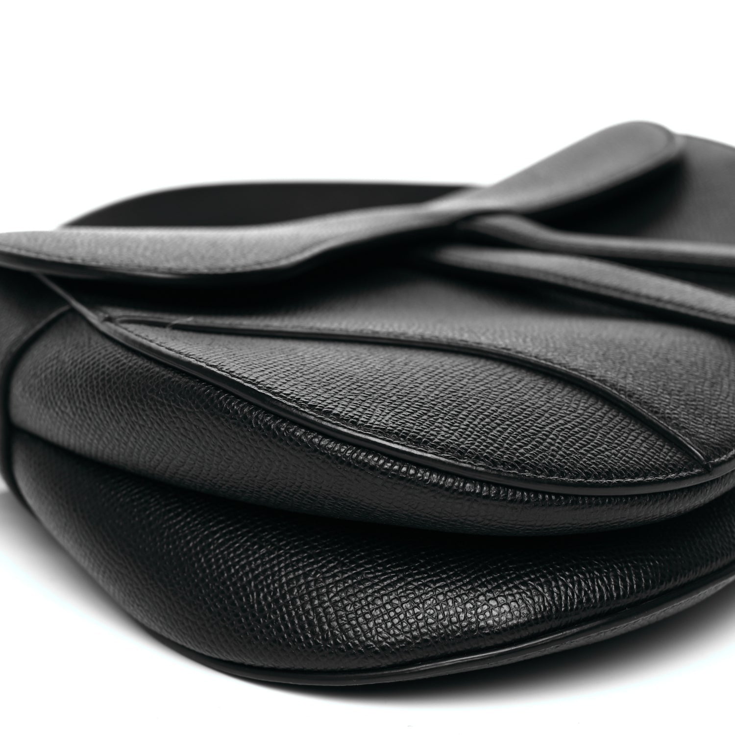 Christian Dior Grained Calfskin Saddle Bag Black 8 of 9