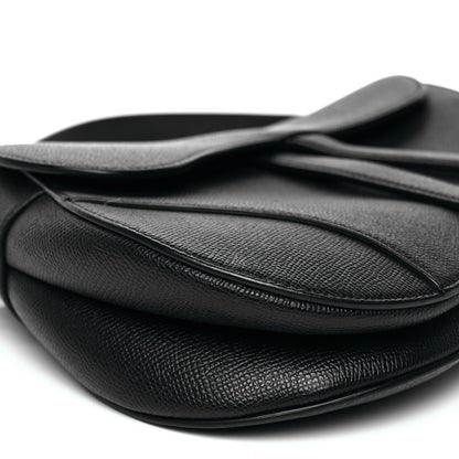 Christian Dior Grained Calfskin Saddle Bag Black 8 of 9