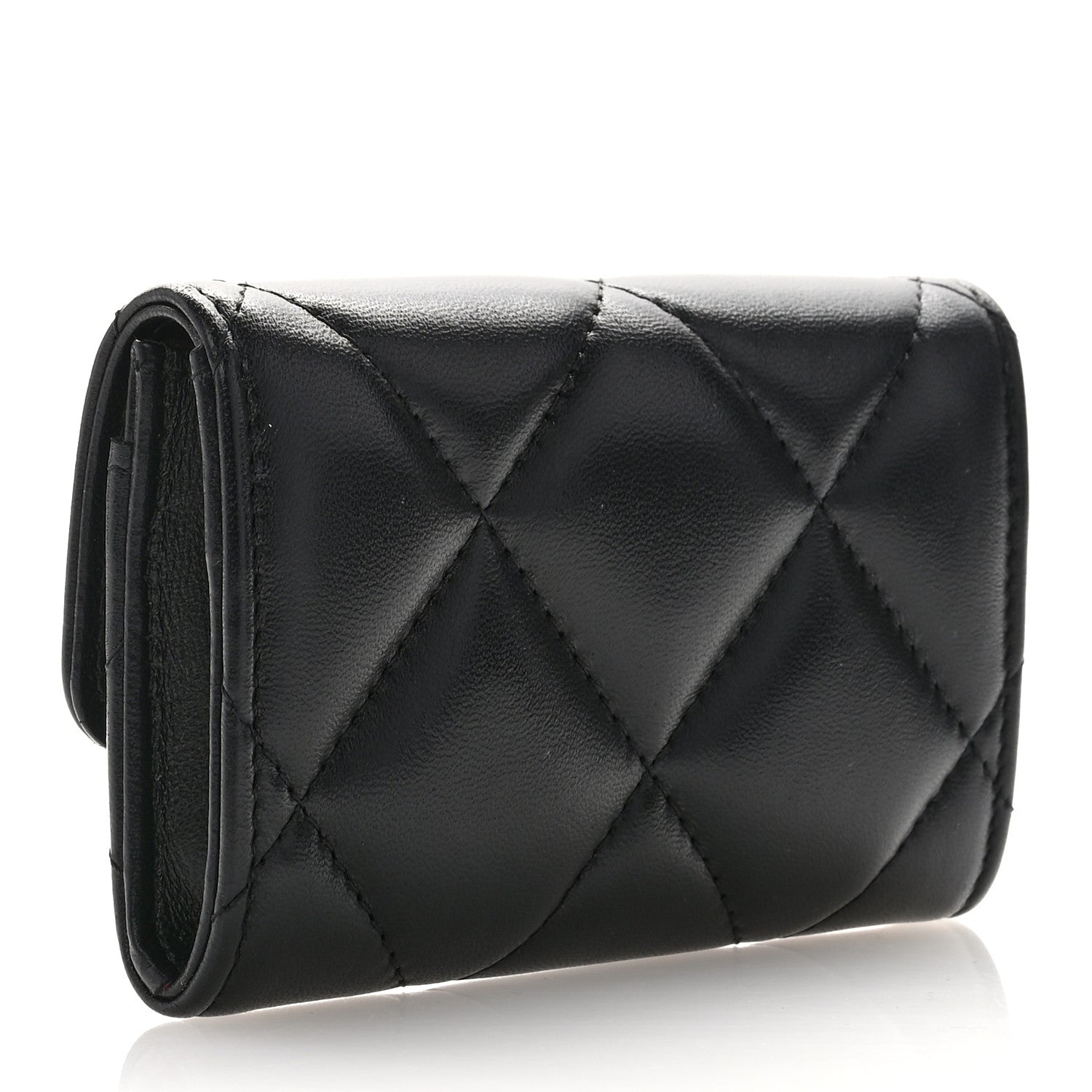 Chanel Lambskin Quilted Chanel 19 Flap Card Holder Black 3 of 10