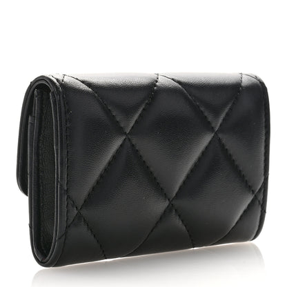 Chanel Lambskin Quilted Chanel 19 Flap Card Holder Black 3 of 10