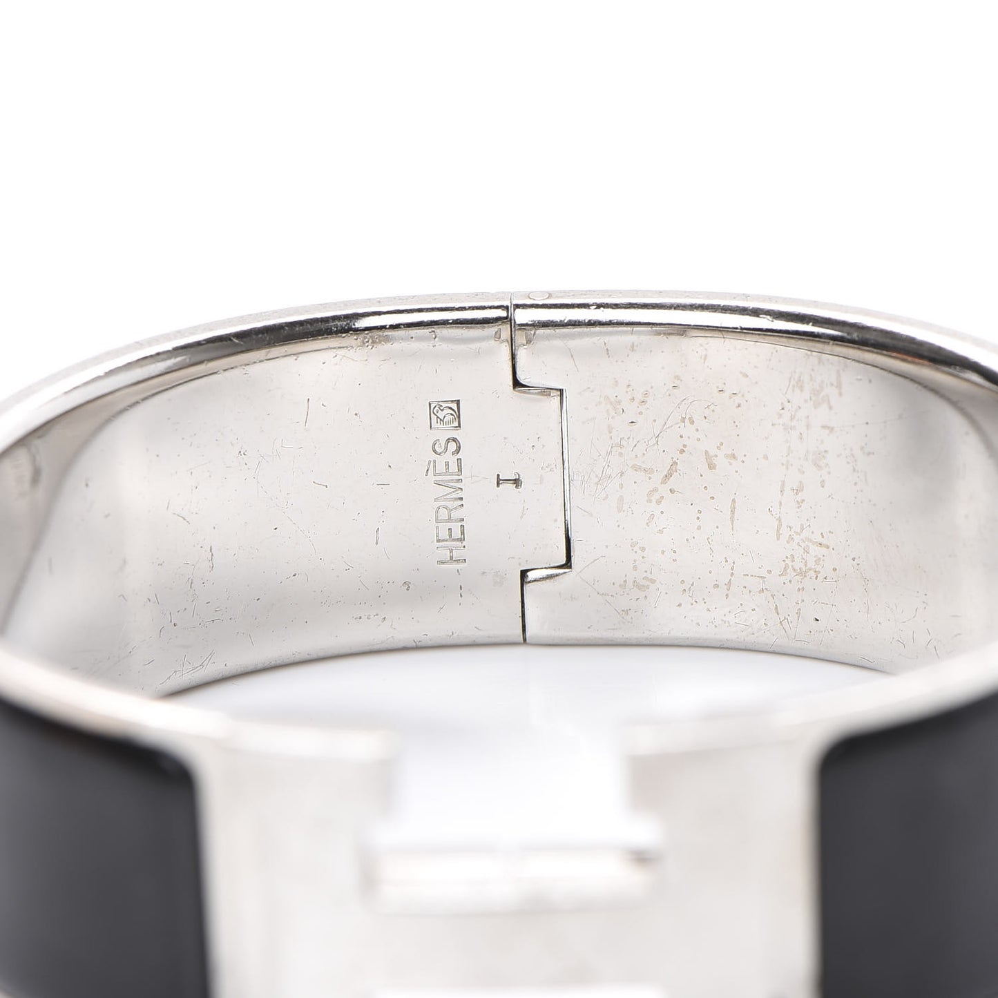 Enamel Wide Clic Clac H Bracelet GM Black