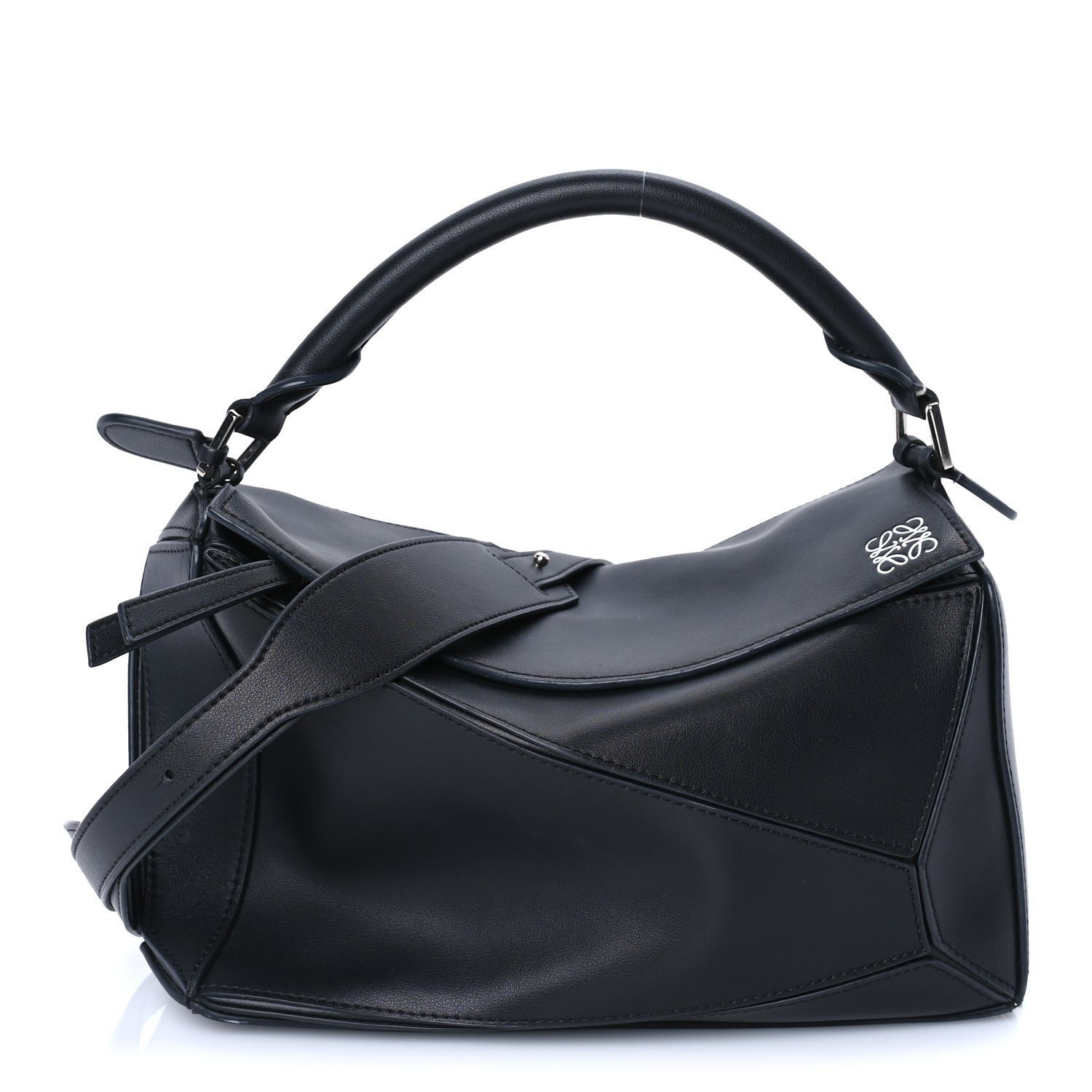 Loewe Calfskin Small Puzzle Bag  Black 1 of 7