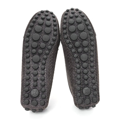 Louis Vuitton Suede Woven Oxford Loafers Brown 6 of 7