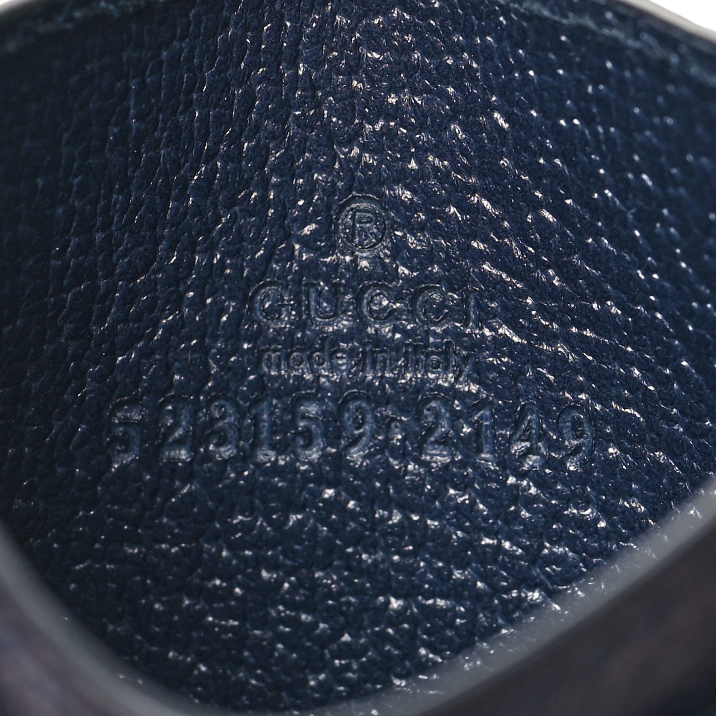 GG Supreme Monogram Textured Dollar Calfskin Web Ophidia Card Holder Beige Blue