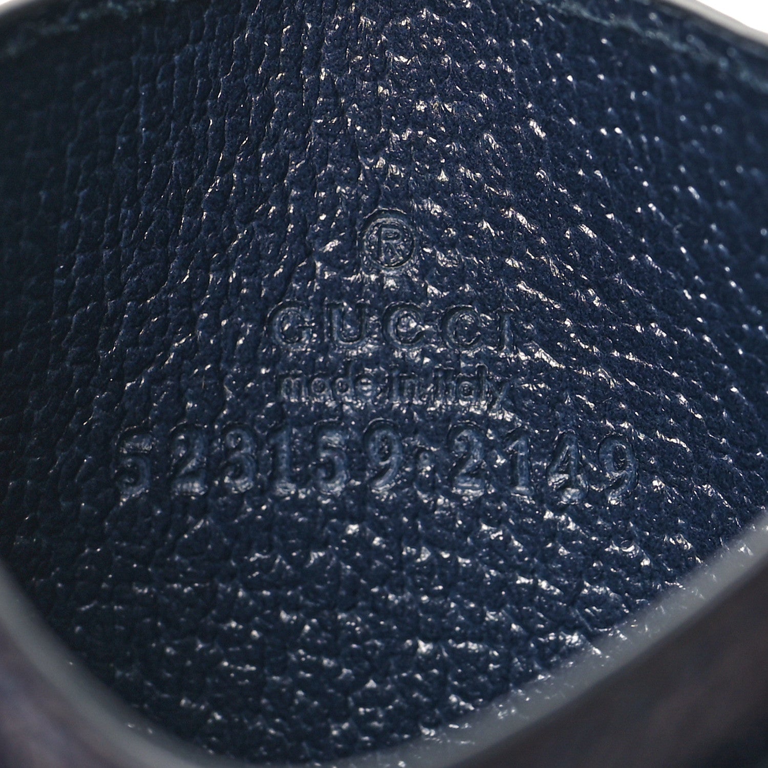 Gucci GG Supreme Monogram Textured Dollar Calfskin Web Ophidia Card Holder Beige Blue 6 of 6