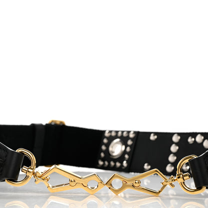 Gucci Canvas Studded Wide Logo Shoulder Strap Black 4 of 5