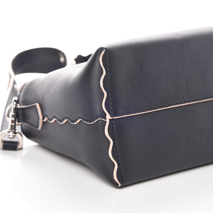 Fendi Vitello Dolce Scalloped Studded Medium By The Way Boston Bag Blu Notte 9 of 10