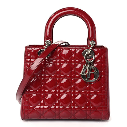 Christian Dior Patent Cannage Medium Lady Dior Red 1 of 8